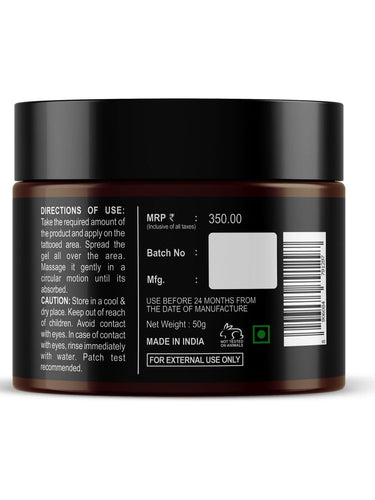 Beardo Tattoo Shiner Gel, 50g | Hydro Gel Heals & Maintains Tattoo Ink | Tattoo Gel for Men with Almond Oil & Turmeric Extract | Brightens & Shines Tatoo for Men